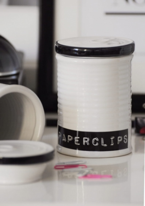 Pojemnik ceramiczny na spinacze biurowe PAPERCLIPS