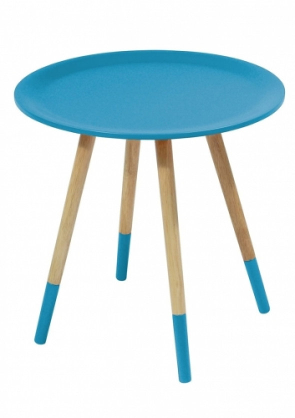 Stolik z niebieskim blatem na trzech nogach TWO TON BLUE - ZUIVER