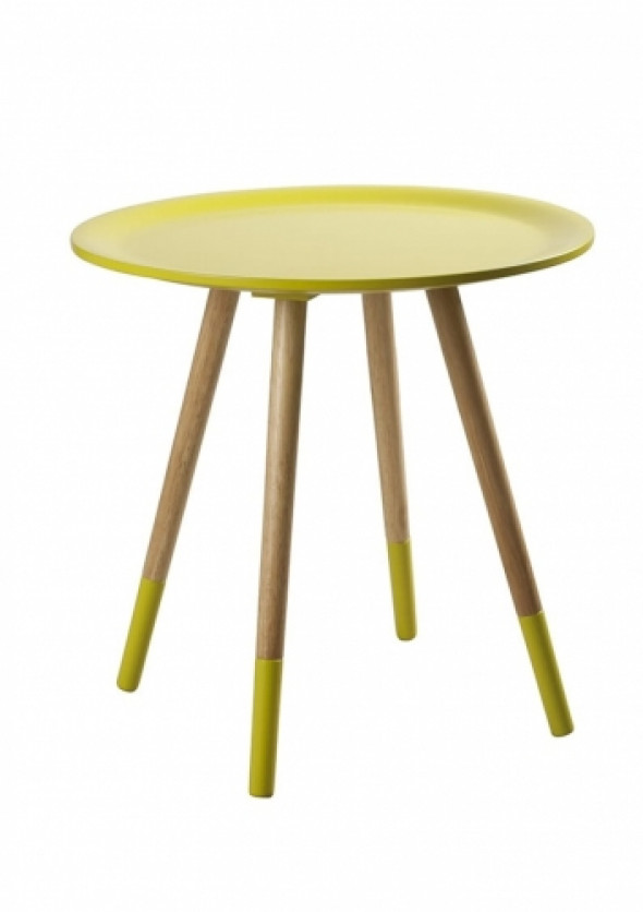 Stolik z żółtym blatem na trzech nogach TWO TON YELLOW - ZUIVER