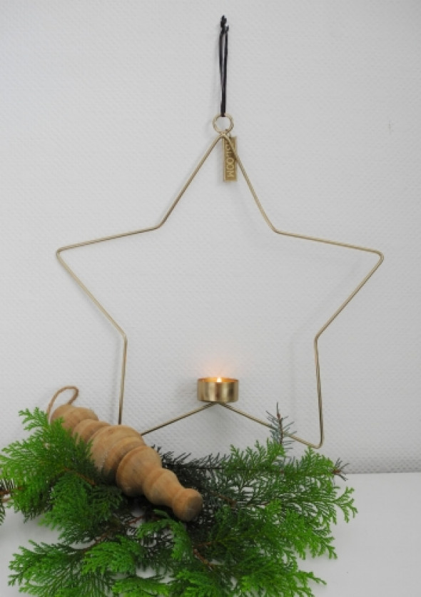 Świecznik do zawieszenia w kształcie gwiazdy GOLD