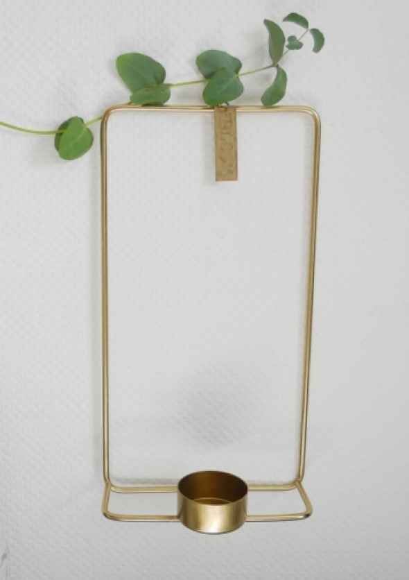 Świecznik prostokątny na ścianę OLD GOLD