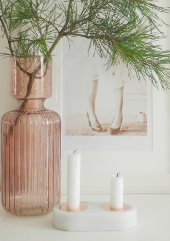 Świecznik z marmuru na dwie świece MARBLE