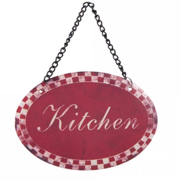 Szyld metalowy na łańcuszku KITCHEN