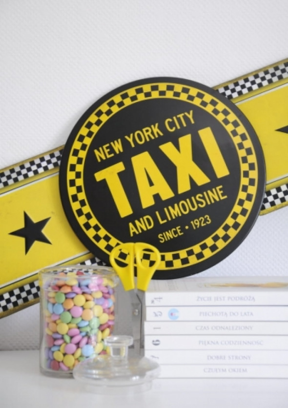 Szyld żółty metalowy na ścianę NEW YORK TAXI