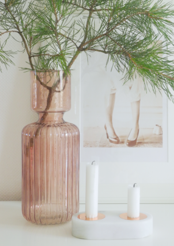 Wazon z różowego szkła SOFI