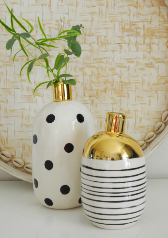 Wazony ze złotym wykończeniem KOKO (2 szt)