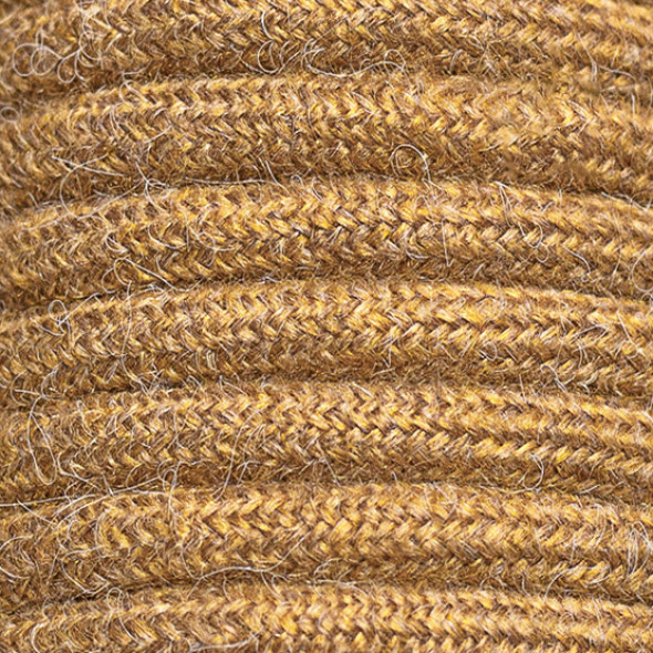 Kabel przędza czesana 2 x 0,75 - Musztarda