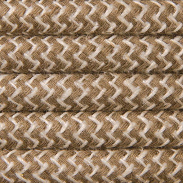 Kabel w oplocie bawełna-len 2 x 0,75 - pepitka brąz