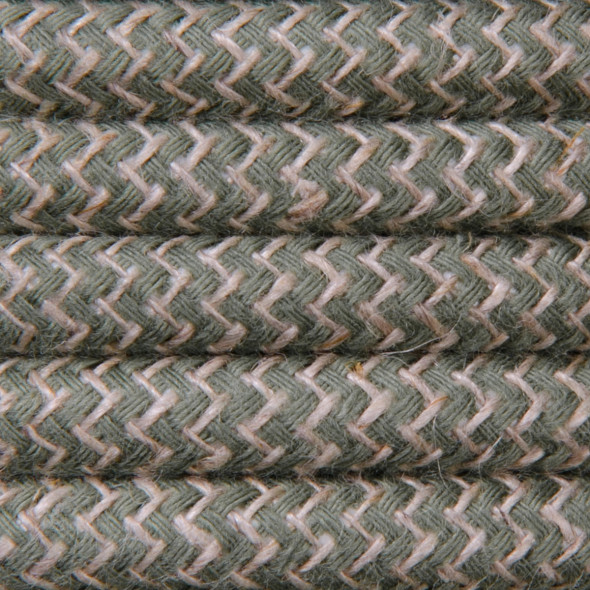 Kabel w oplocie bawełna-len 2 x 0,75 - pepitka zielona