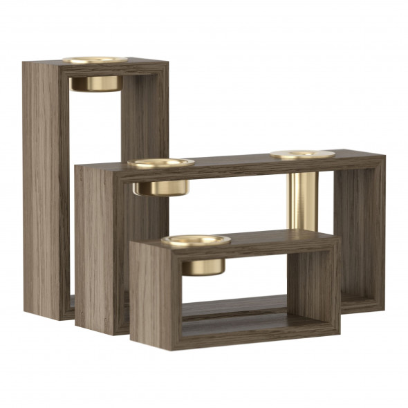 Świeczniki Compose dark oak UMAGE - zestaw 3 szt. /Kolor: Ciemny dąb/