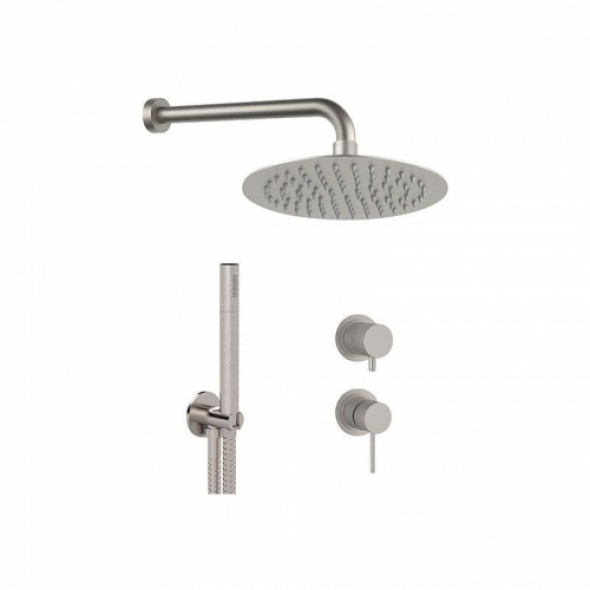 Daniel Rubinetterie Tokyo Stell zestaw prysznicowy podtynkowy z deszczownicą 30cm, stal nierdzewna SSTX615ZD2P7830