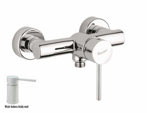 Emmevi Piper bateria prysznicowa ścienna, biały mat 45002BO