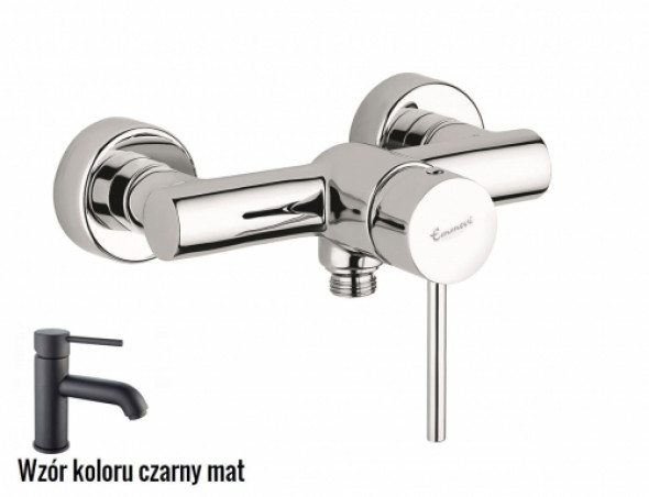 Emmevi Piper bateria prysznicowa ścienna, czarny mat 45002NO