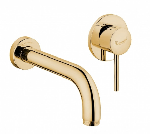 Emmevi Piper bateria umywalkowa podtynkowa, złota, wylewka 25cm 45055-25OR