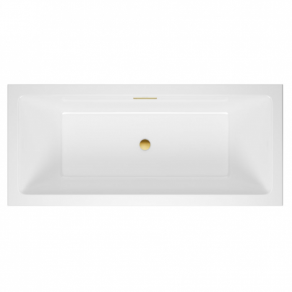 Excellent Heaven Slim wanna prostokątna 180x80cm, odpływ złoty połysk, WAEX.HEV18WHS+ARIN.FLOW.GL