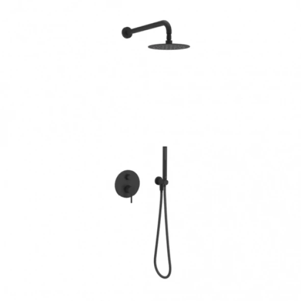 Excellent PI Black zestaw prysznicowy podtynkowy z deszczownicą, czarny mat AREX.SET.1245BL