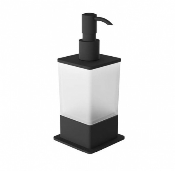 Excellent Riko dozownik do mydła stojący, czarny mat DOEX.1616BL