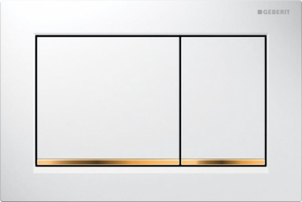 Geberit Omega 30 przycisk spłukujący biały/złocony/biały 115.080.KK.1