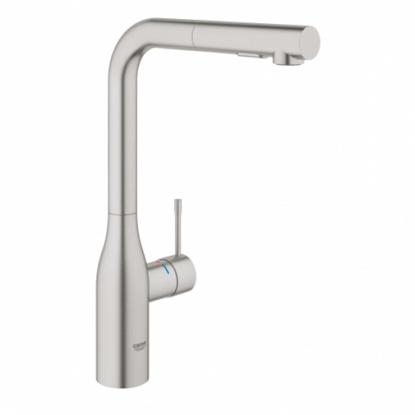 Grohe Essence New bateria zlewozmywakowa z wyciąganą wylewką, stal nierdzewna 30270DC0