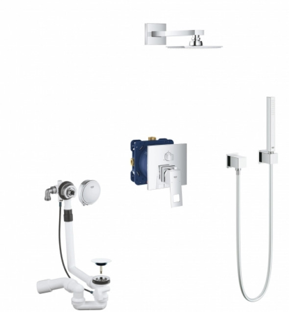 Grohe Eurocube komplet wannowy podtynkowy z napełnianiem z deszczownicą 150mm 240004ED