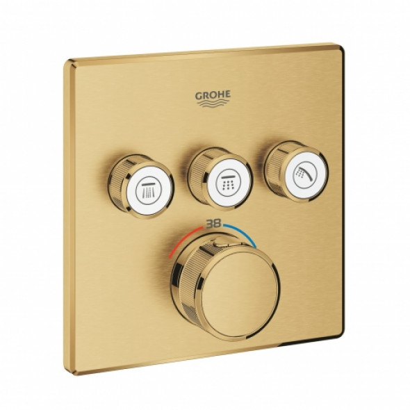 Grohe Grohtherm SmartControl Cube bateria termostatyczna do obsługii 3 wyjść, element zewnętrzny brushed cool sunrise 29126GN0