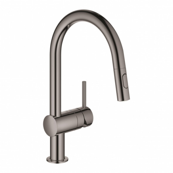 Grohe Minta bateria zlewozmywakowa z wyciąganą wylewką hard graphite 32321A02