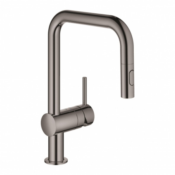 Grohe Minta bateria zlewozmywakowa z wyciąganą wylewką hard graphite 32322A02