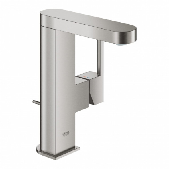 Grohe Plus M-size bateria umywalkowa z obrotową wylewką, korek z cięgnem, stal nierdzewny 23871DC3