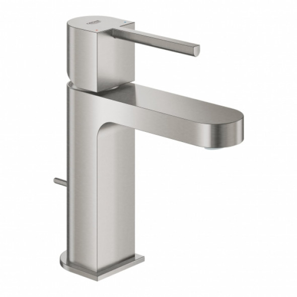 Grohe Plus S-size bateria umywalkowa z korkiem z cięgnem, stal nierdzewna 32612DC3