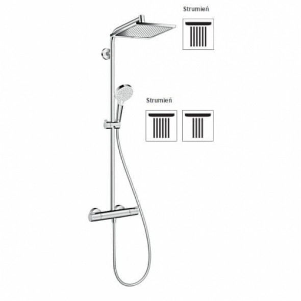 HansGrohe Crometta E 240 1jet komplet prysznicowy, chrom 27271000