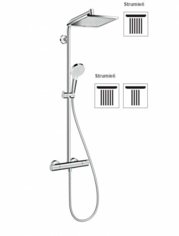 HansGrohe Crometta EcoSmart E 240 1jet komplet prysznicowy 27281000