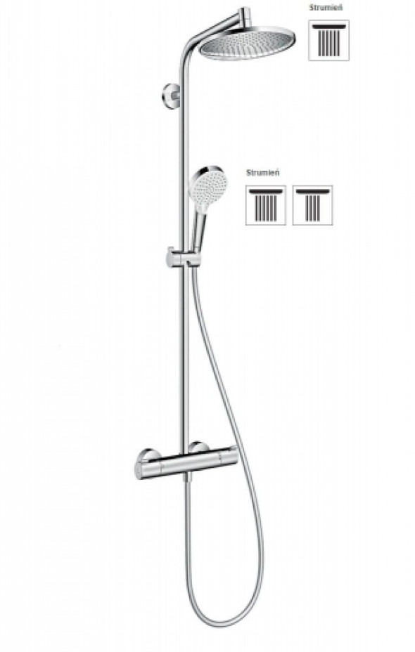 HansGrohe Crometta EcoSmart S 240 1jet komplet prysznicowy 27268000