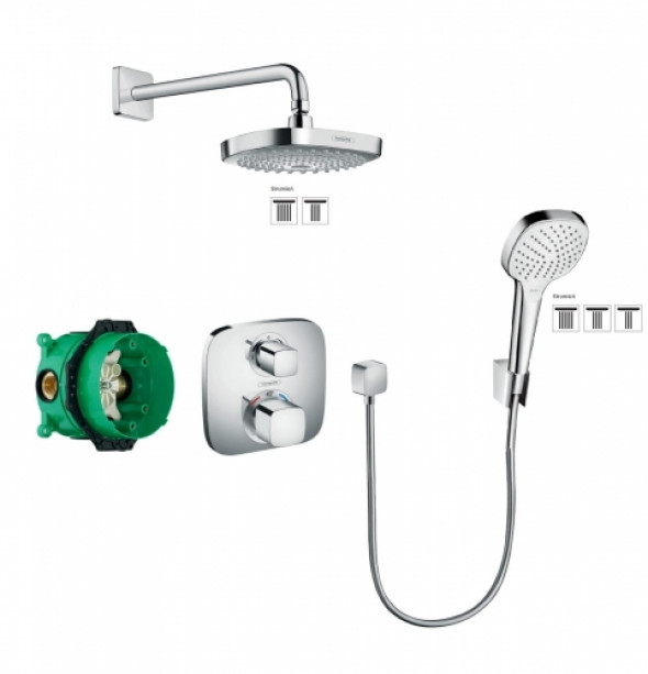 HansGrohe Ecostat E Croma Select E komplet prysznicowy podtynkowy z termostatem 520503ED