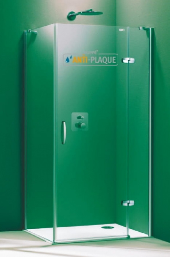 Huppe Aura Elegance kabina kwadratowa 90x90x190cm, prawa, chrom eloxal, AntiPlaque 400402.092.322+400604.092.322