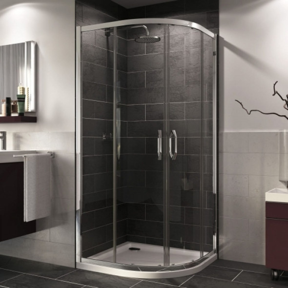 Huppe Ena 2.0 kabina półokrągła 80x80cm, promień 550, profile srebrny połysk, szkło bezbarwne AP, 140603.069.322