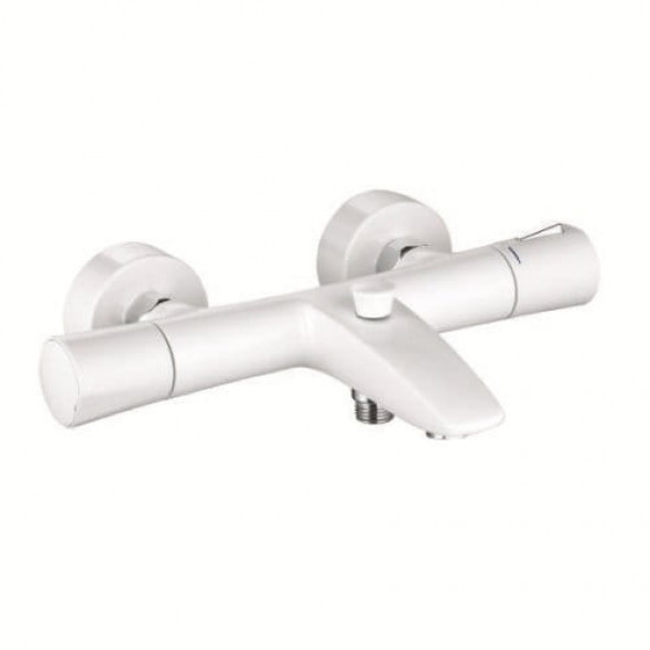 Kludi Zenta white bateria wannowa ścienna z termostatem, biały połysk/chrom 351019138