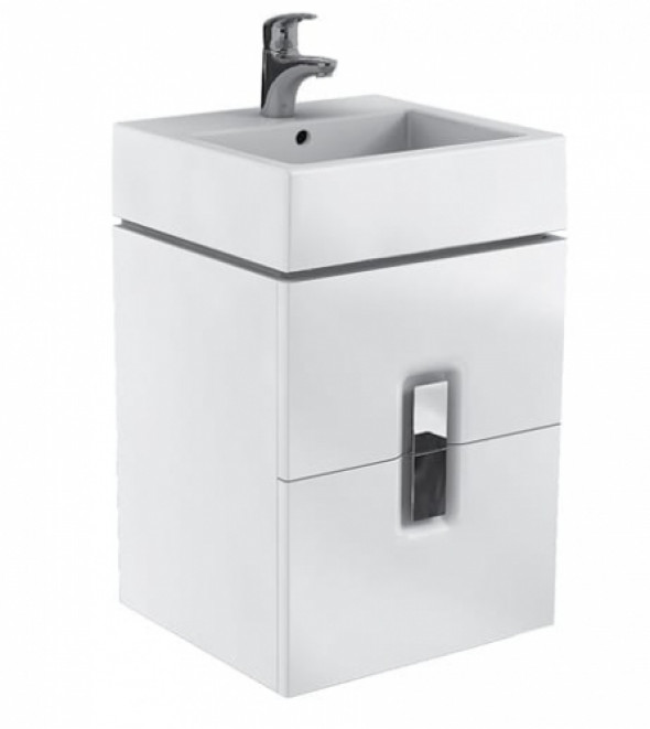 Koło Twins szafka wisząca podumywalkowa 50 cm, 2 szuflady, biały połysk 89489000