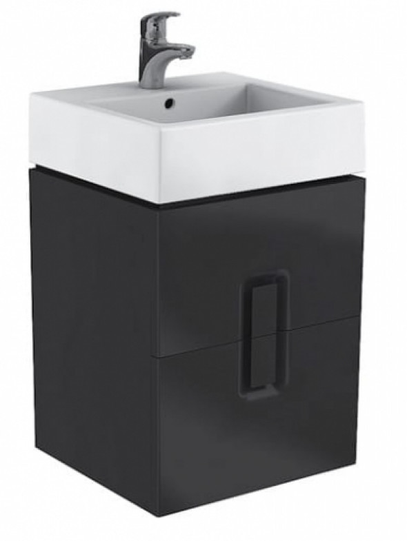 Koło Twins szafka wisząca podumywalkowa 60 cm, 2 szuflady, czarny mat 89494000