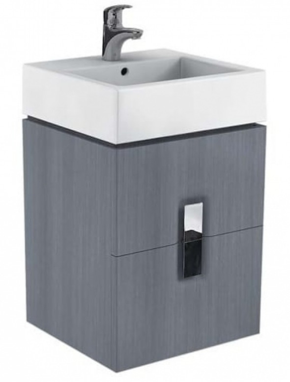 Koło Twins szafka wisząca podumywalkowa 60 cm, 2 szuflady, srebrny grafit 89493000