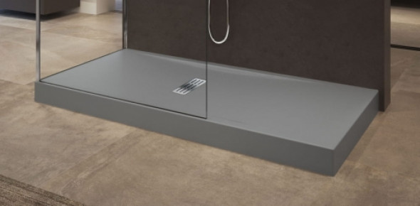 Novellini Custom brodzik prostokątny 180x90x12cm ze zintegrowaną obudową, szary CU1809011-29