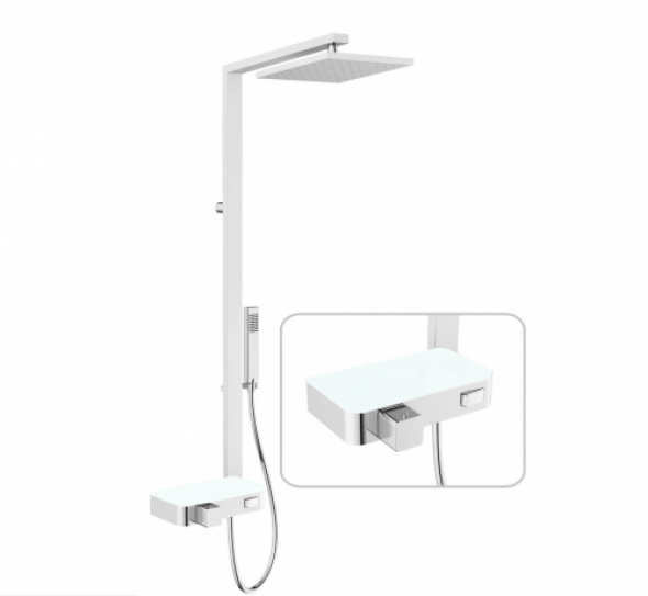 Novellini Flow panel prysznicowy z termostatem biały/chrom FLOWT-A