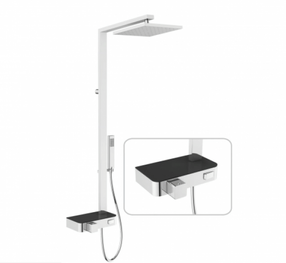 Novellini Flow panel prysznicowy z termostatem czarny/chrom FLOWT-H