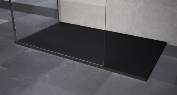 Novellini Novosolid brodzik prostokątny 180x90x3,5cm, czarny mat NOS180904-28