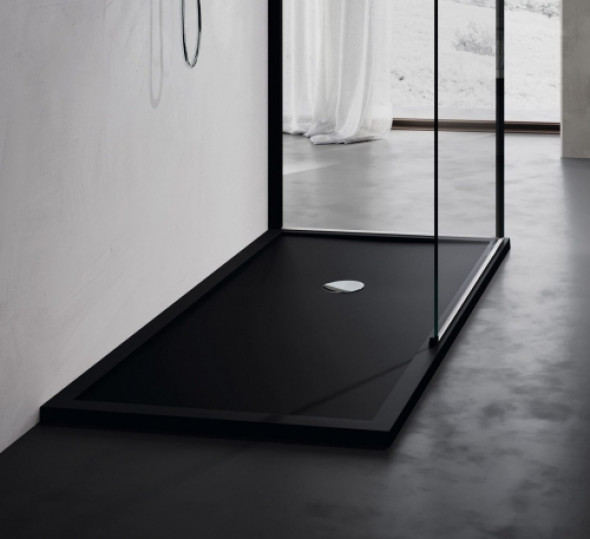 Novellini Olympic Plus brodzik prostokątny 120x70x4,5cm, czarny OL120704-28