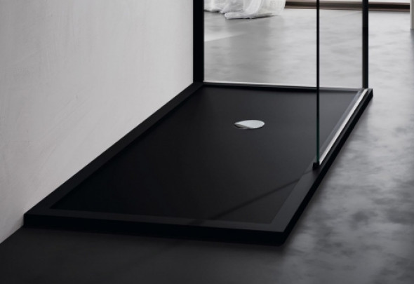 Novellini Olympic Plus brodzik prostokątny 120x80x4,5cm, czarny OL801204-28