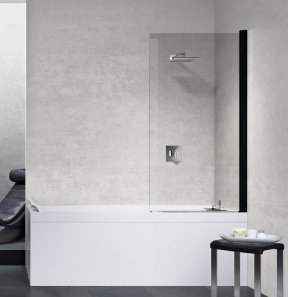 Novellini Young 2.0 1V parawan nawannowy 75x150cm, profil czarny mat, szkło bezbarwne Y21V75-1H