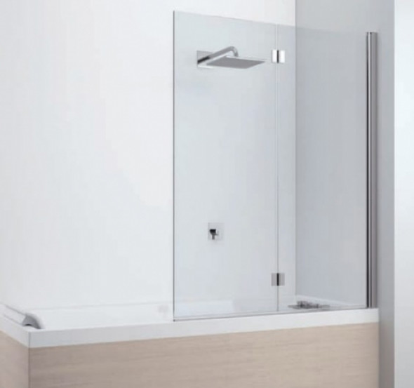 Novellini Young 2.0 parawan nawannowy 2-częściowy 120x150cm, prawy, profil chrom, szkło bezbarwne Y21BSV120D-1K