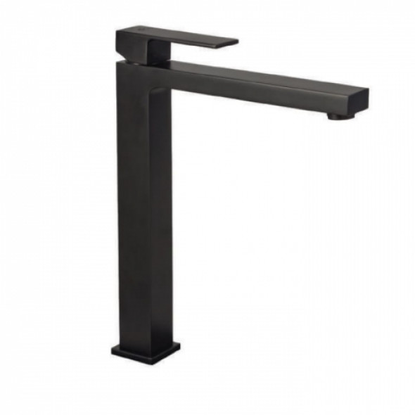 Paffoni Elle bateria umywalkowa wysoka, bez korka, czarny mat EL081NO