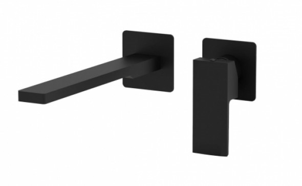 Paffoni Elle Black bateria umywalkowa podtynkowa, wylewka 200 mm, czarny mat EL105NO70