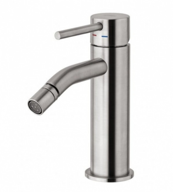 Paffoni Light bateria bidetowa, bez korka, stal szczotkowana LIG131ST